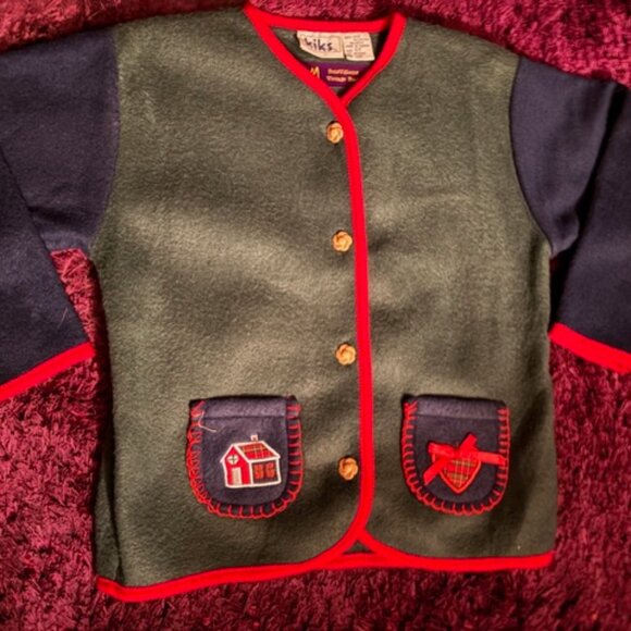 90s Vintage Kiks TM Boys Toddler Sweater Cardigan - Picture 4 of 8